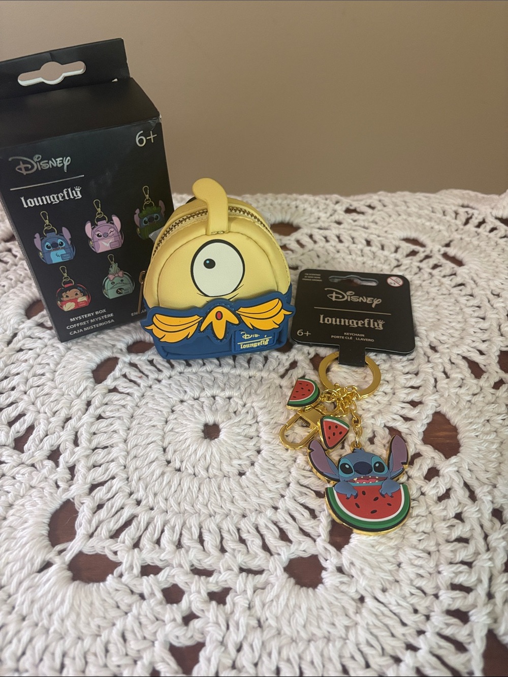 Disney Loungefly Stitch Bag Charm & Stitch Key Chain NWT
